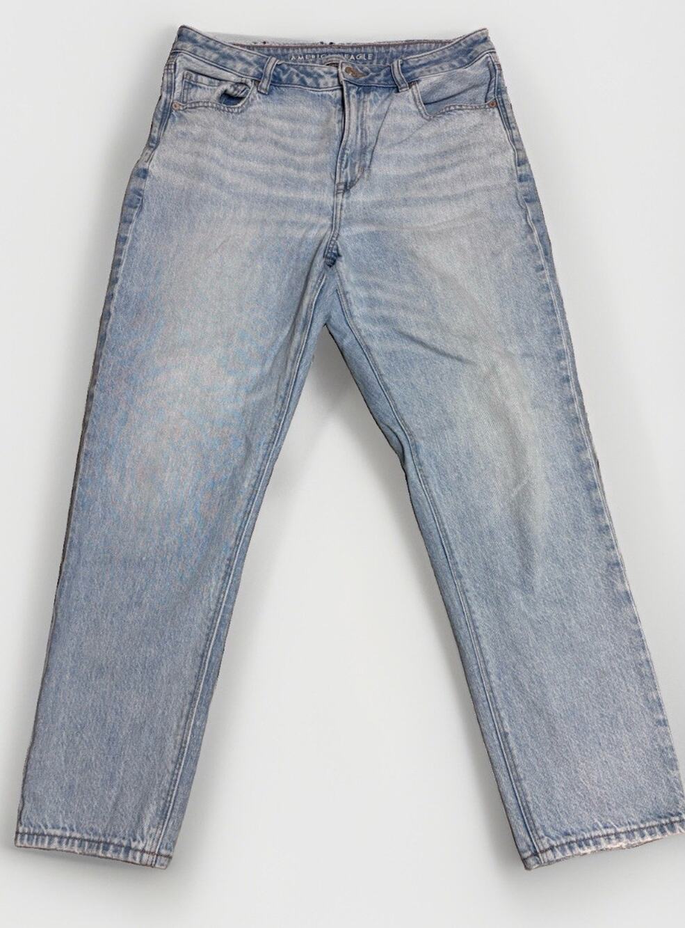 American Eagle Jeans Womens 12 Regular High Rise Straight Leg Light Wash